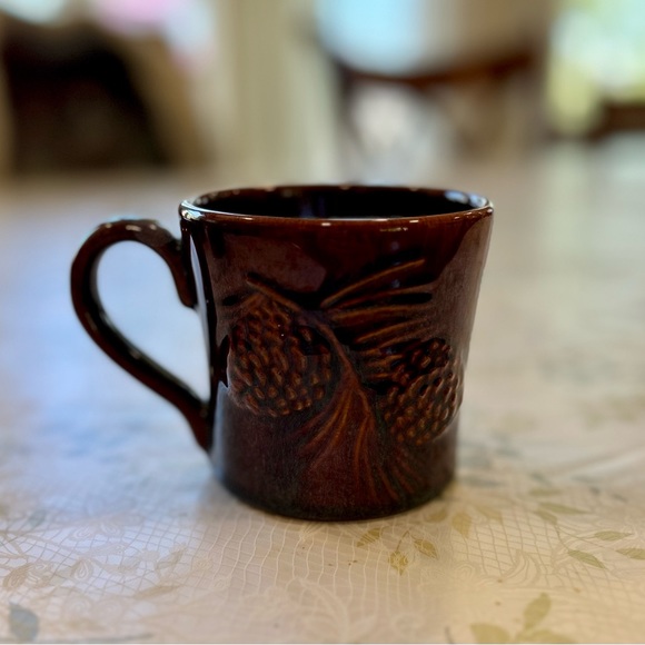 Set of 4 Rustic Lodge Cabin Decor Pinecone Big Sky Carvers Mug Pine Cones Cup - Picture 3 of 6
